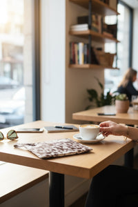 Sandra Clutch Purple White Cowhide