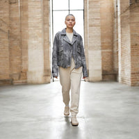 Vintage Washed Faux Leather Motorcycle Jacket