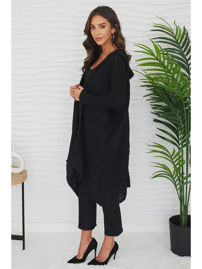 Cardigan Hoodie Black