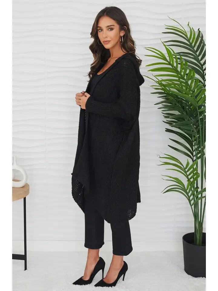 Cardigan Hoodie Black