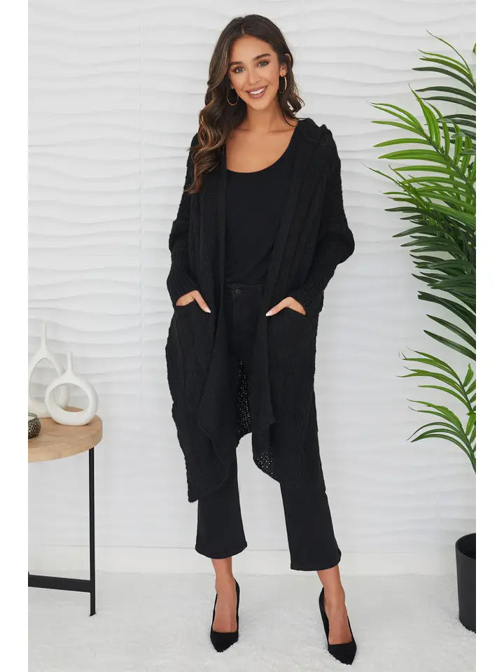 Cardigan Hoodie Black