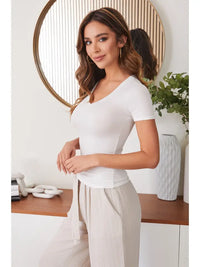 Slim Fit V-Neck Tee White