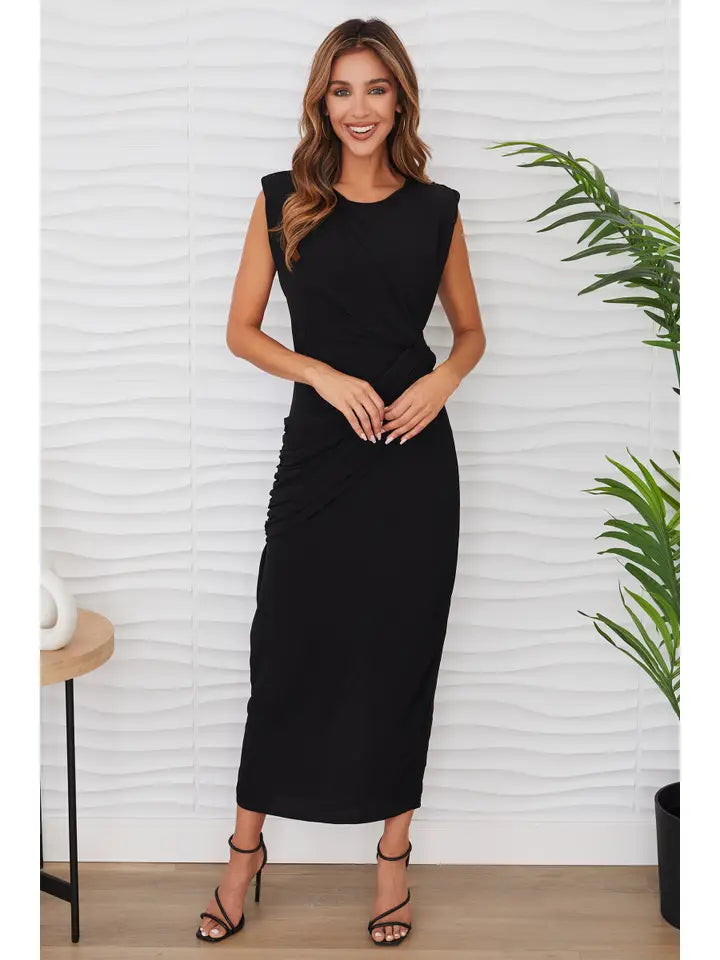Sleeveless Maxi Evening Dress Black