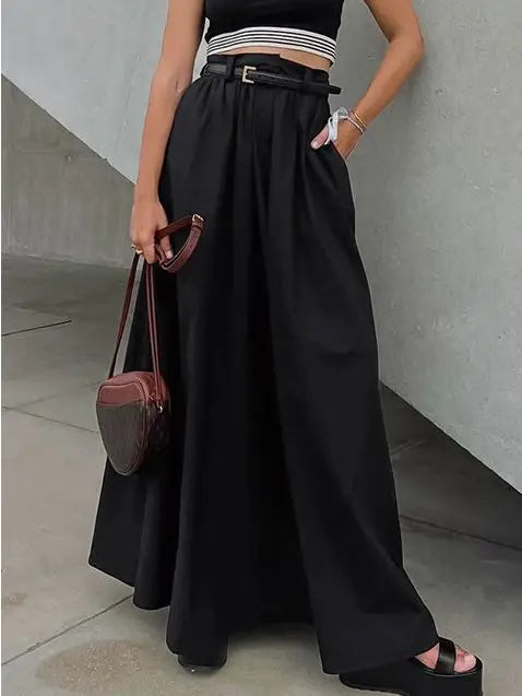 Hem Maxi Skirt Black