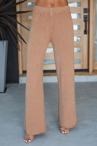 Asymmetrical Lounge Sweater Pants Set Camel