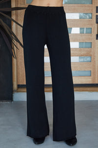 Asymmetrical Lounge Sweater-Pant Set Black