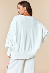 Jogger White With Oversized Pink Bows