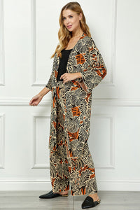 Jacquard Long sweater Cardigan & Pants Set