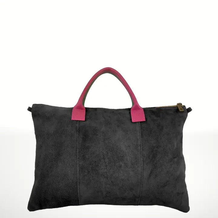Luxurious Milano Suede Leather Handbag 4 Colors