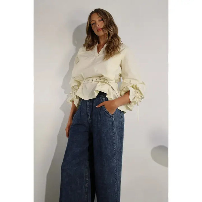 Back Fold Point Shirt, Vanilla Cream