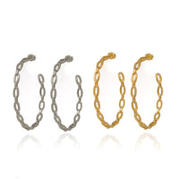 Stack Link Hoop Earrings Silver & Gold